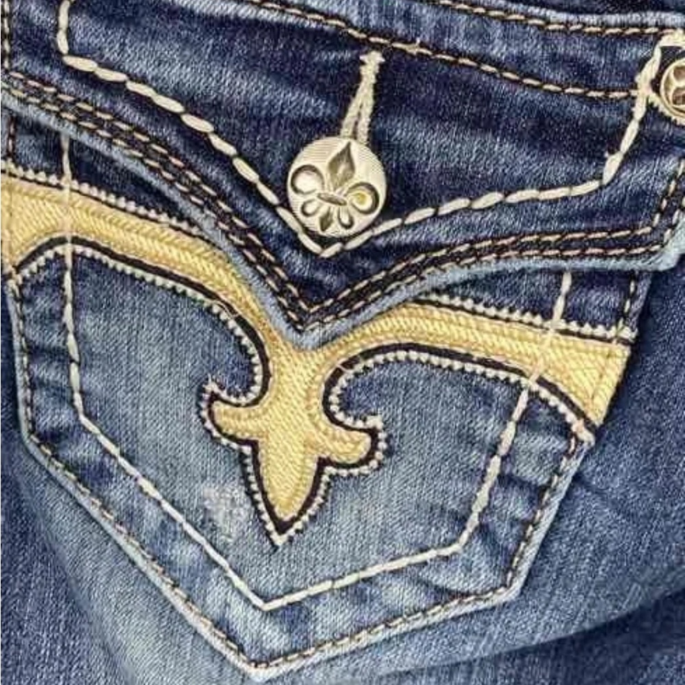 Rock revival Stylish Indigo Flare Jeans - Picture 6 of 11